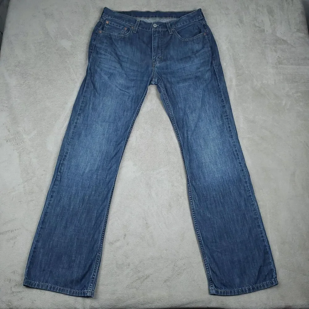 Levis 527 Jeans Mens 32x32 Blue Medium Wash Slim Bootcut Low Rise Zip Fly
